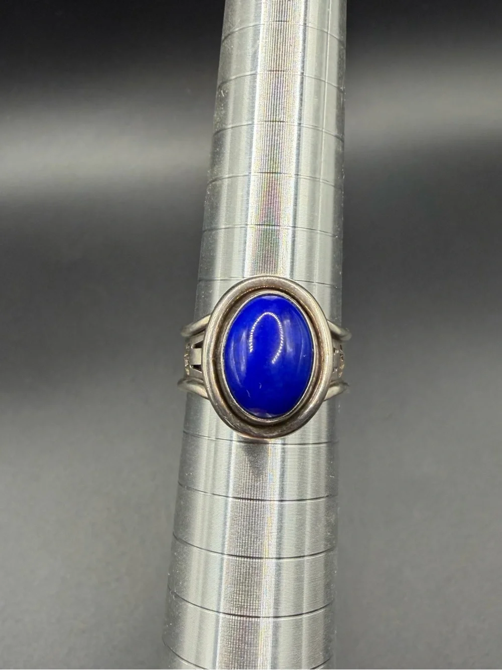 Vintage Sterling Silver 925 Native Navajo B Chavez Lapis Ring Size 9.5 Jewelry